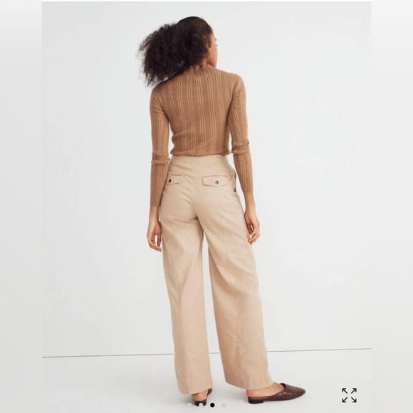 Madewell seamed wide leg desert dune size 4 khaki ng545 - Picture 2 of 6